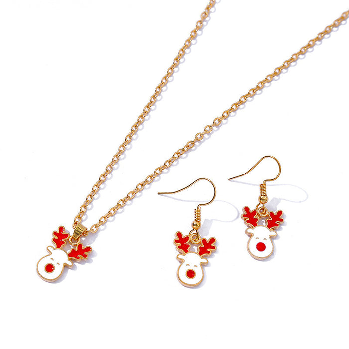 Wholesale Necklaces Alloy Christmas Collection Necklace Earrings Set MOQ≥2set JDC-NE-KaiWei008