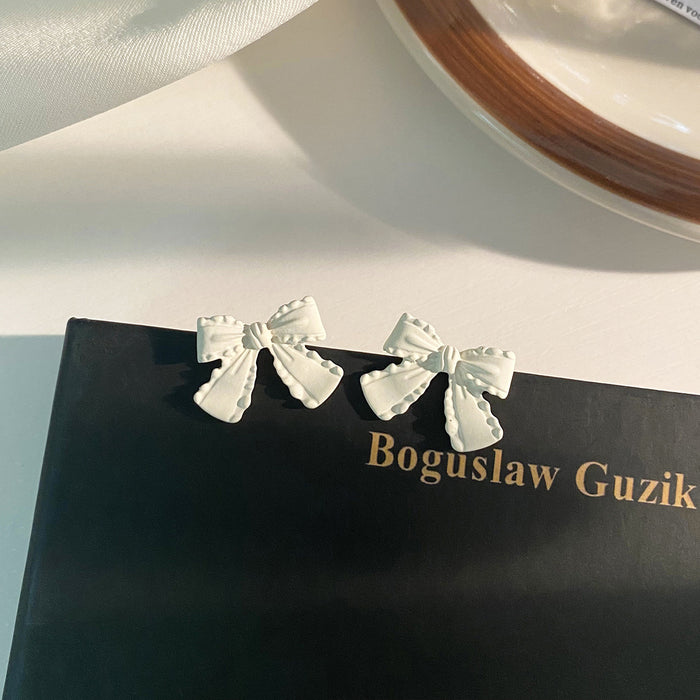 Wholesale Earrings Silver Pin Alloy Bow JDC-ES-Baolai005