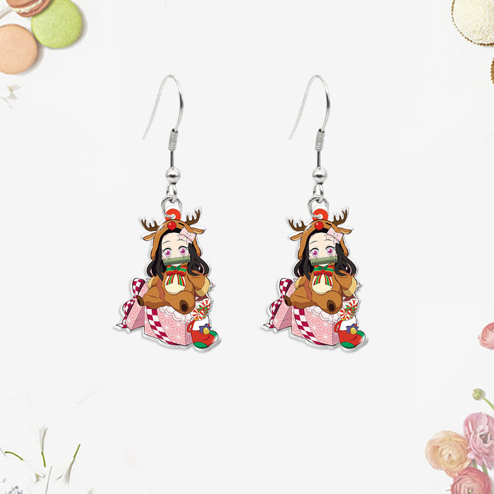 Wholesale Earrings Acrylic Christmas Anime Ear Hooks (M) JDC-ES-XiangL050
