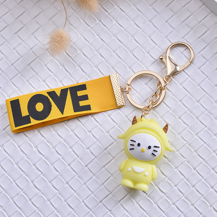 Wholesale twelve constellation cartoon 3D doll keychain MOQ≥2 JDC-KC-HYang003