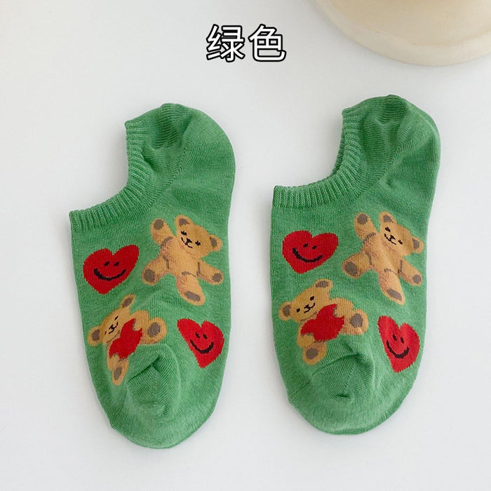 Wholesale socks summer thin boat socks cartoon socks to prevent heel drop MOQ≥3 JDC-SK-LinX005