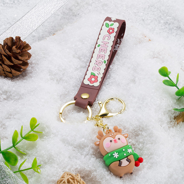 Wholesale Keychain PVC Christmas Cartoon Doll Pendant MOQ≥2 JDC-KC-LeZ029