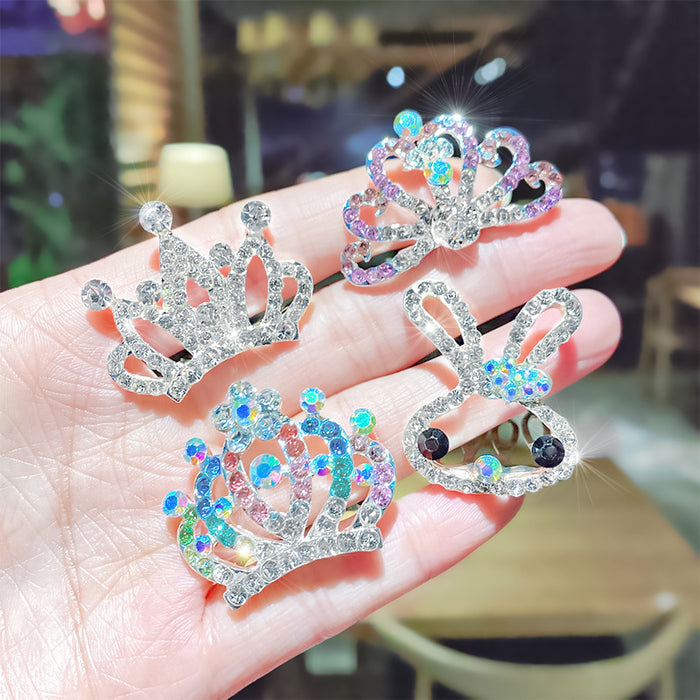 Wholesale Metal Kids Diamond Crown Insert Comb Hair Clip JDC-HC-RXi017