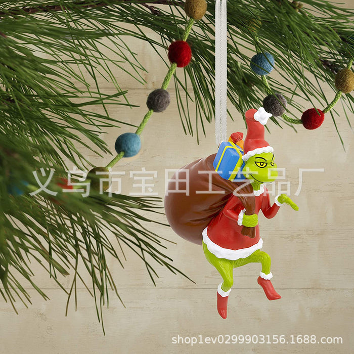 Cartoon de resina decorativa al por mayor Holding Love Ornament de árbol de Navidad MOQ≥2 JDC-DCN-BAOT001