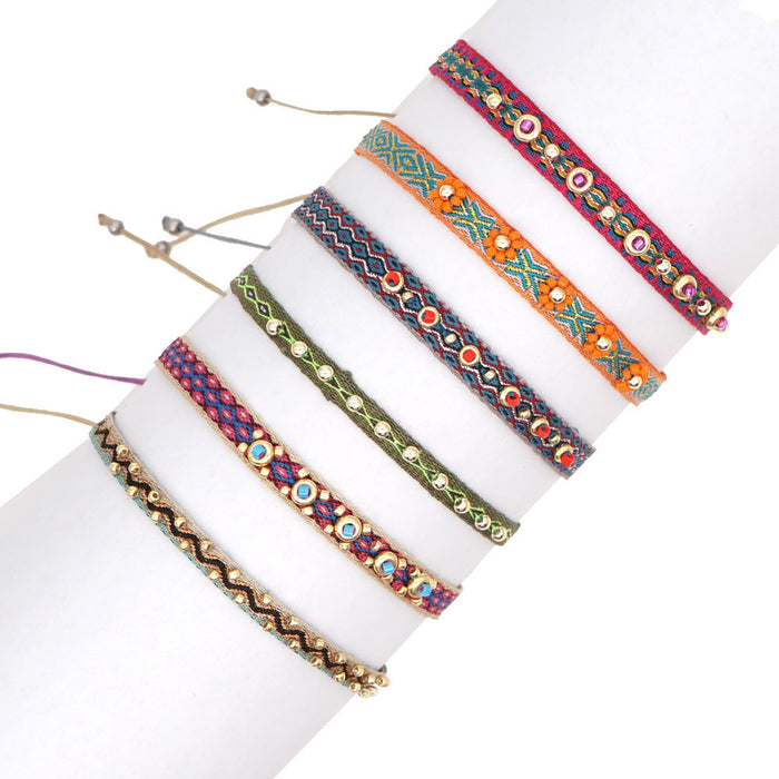 Wholesale literary and artistic stacking Spanish retro ethnic style pure hand-woven JDC-BT-HeY016