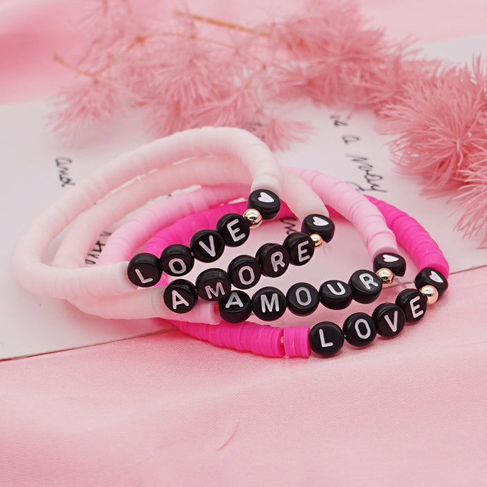 Wholesale Acrylic Alphabet Beads Clay Bead Bracelet JDC-BT-Yuxz005