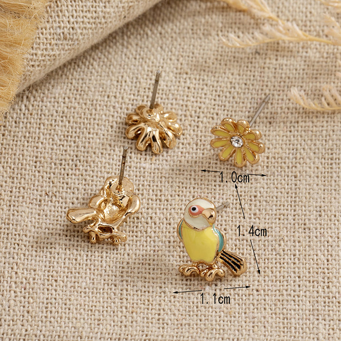 Wholesale Earrings Alloy Flower Bird MOQ≥2 JDC-ES-KaiQ046