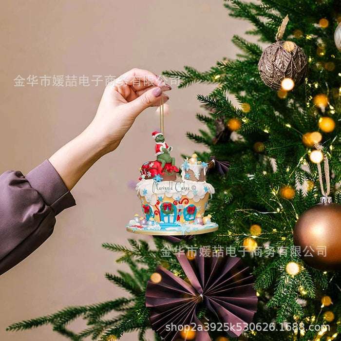 Decoraciones de árboles de Navidad de dibujos animados de pastel al por mayor (M) JDC-DCN-YUANJ006