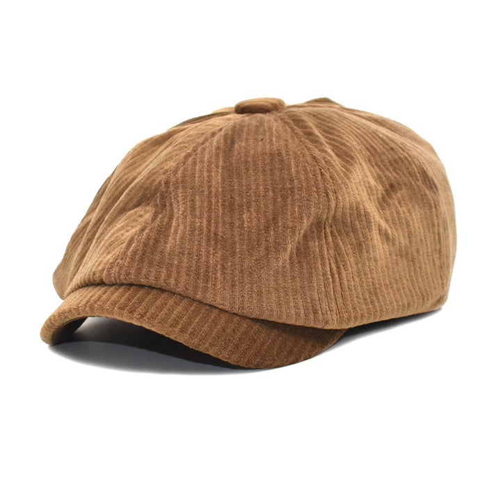 Wholesale Hat Corduroy Autumn Solid Color Octagon Beret Hat MOQ≥2 JDC-FH-ShunMa019