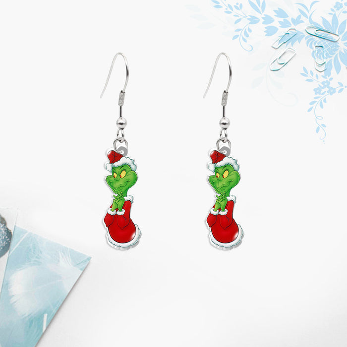 Wholesale Earrings Acrylic Christmas Cartoon Ear Hooks (M) JDC-ES-XiangL052