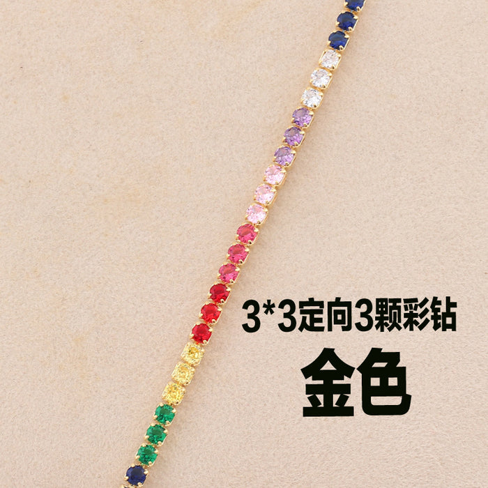 Wholesale Colored Zircon Copper Gold Plated Necklace MOQ≥2 JDC-NE-RuiB001