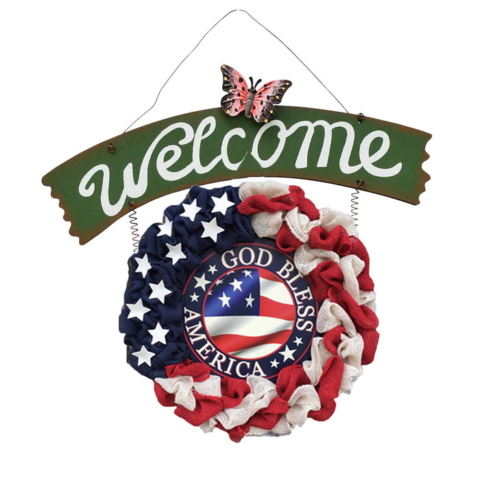 En gros 4 juillet Porte à domicile Pendent Decoration American Day Independence Day MOQ≥2 JDC-DC-MIND003