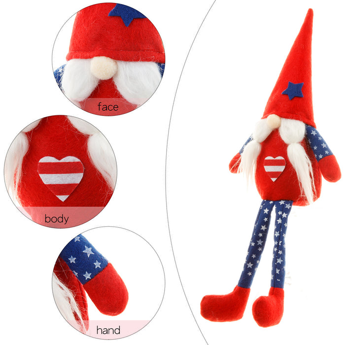 En gros 4 juillet Jour de l'indépendance Rudolph Faceless Doll Fabric Ornement JDC-OS-YHANG001