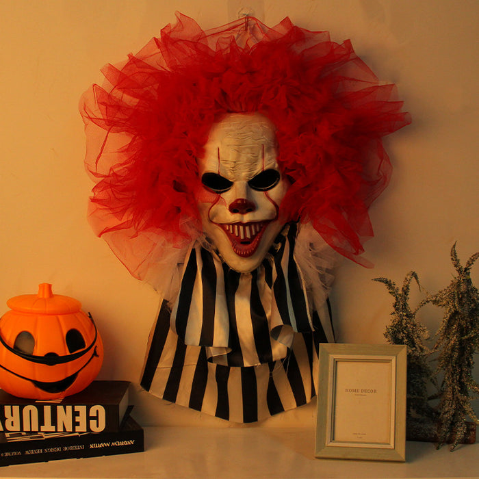 Wholesale Decorative Plastic Halloween Scene Scary Clown Wall Door Hanging Ornament JDC-DCN-GangL003
