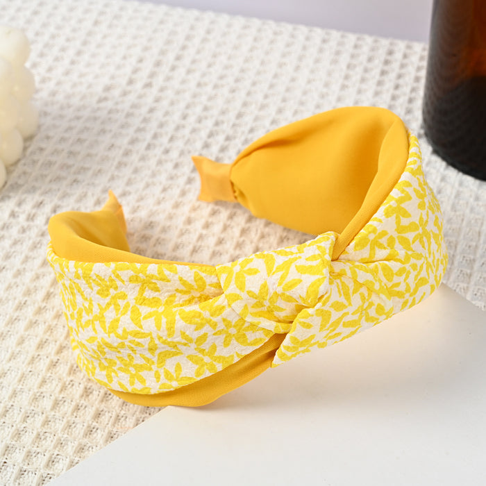 Wholesale Yellow Fabric Floral Headband JDC-HD-wuxuan002