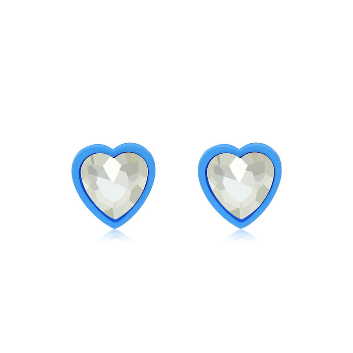 Wholesale Earrings 925 Silver Needle Acrylic Heart Shape MOQ≥2 JDC-ES-ChenH002