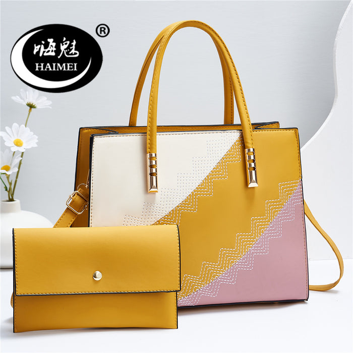 Wholesale Shoulder Bag PU Stitching Contrast Color Handbag Diagonal JDC-SD-haim012