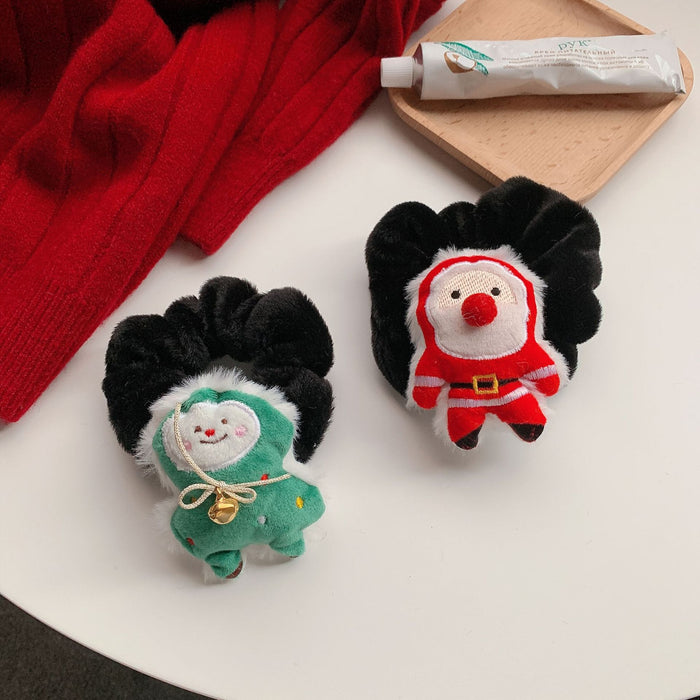 Wholesale Hair Scrunchies Plush Santa Christmas Cute Cartoon 3D JDC-HS-JuX001