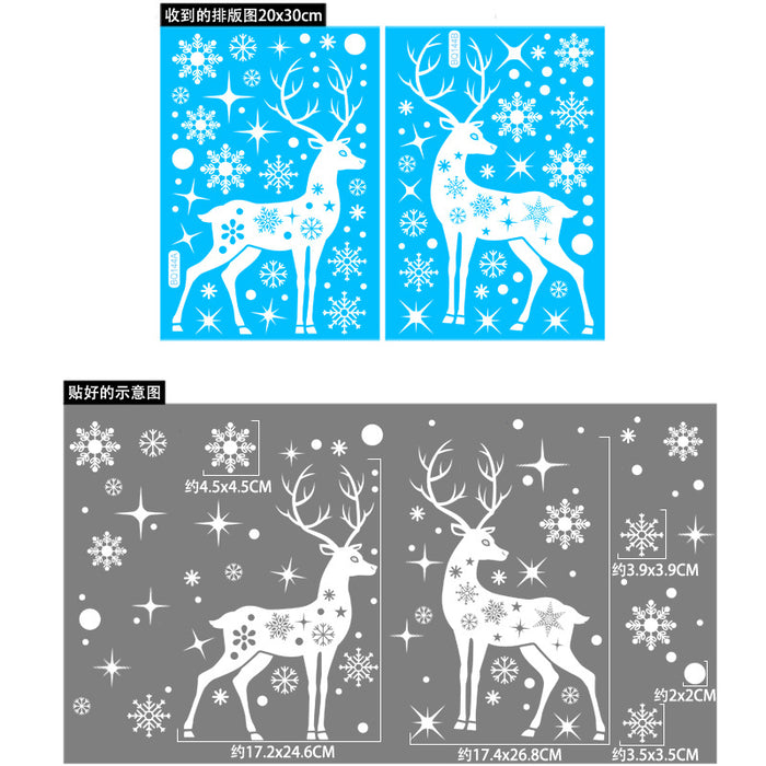 Pegatinas de vidrio decorativo al por mayor pegatinas de Navidad Santa Elk Snowman Moq≥2 JDC-DCN-BOC003