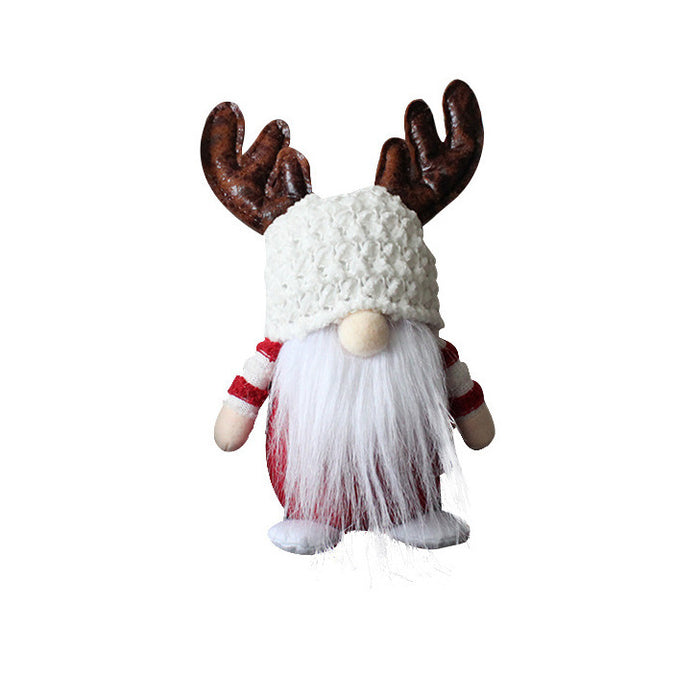 Wholesale Ornaments Cloth Fill Cotton Christmas Antlers Old Man Faceless Doll JDC-OS-GangL044
