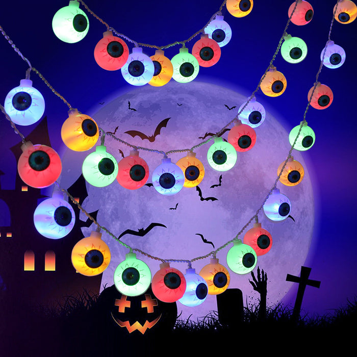 Wholesale Decorative Ribbon Halloween Ghost Eye Lantern String LED JDC-DCN-Huanj005