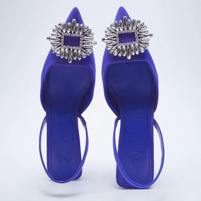 Zapatos de mujer de tacón al por mayor estilo británico Summer Nuevo rehinestones jdc-sd-liuz002