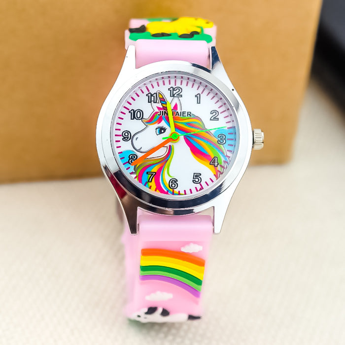 Wholesale Children's Pony Butterfly Rainbow Quartz Watch Cartoon Watch (M) JDC-WH-JYTong001