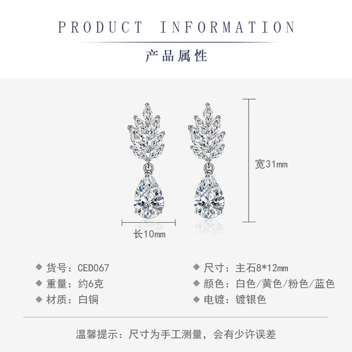 Jewelry WholesaleWholesale flowers are studded with zirconium crystal silver plated earrings JDC-ES-BZ009 Earrings 标志 %variant_option1% %variant_option2% %variant_option3%  Factory Price JoyasDeChina Joyas De China
