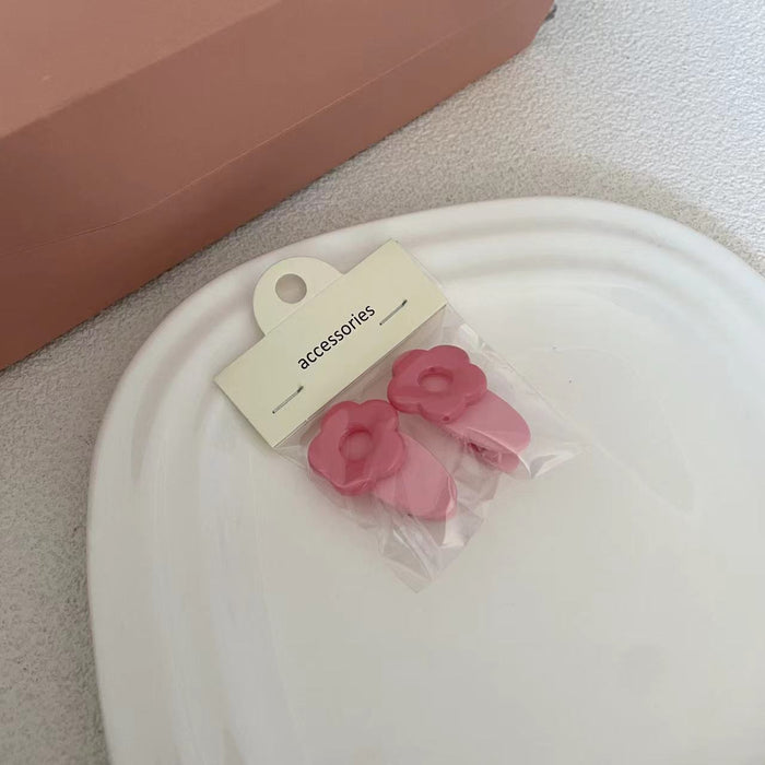 Wholesale Hair Clips Acrylic INS Color Macaron Pink Flowers Broken Hair JDC-HC-JunH002