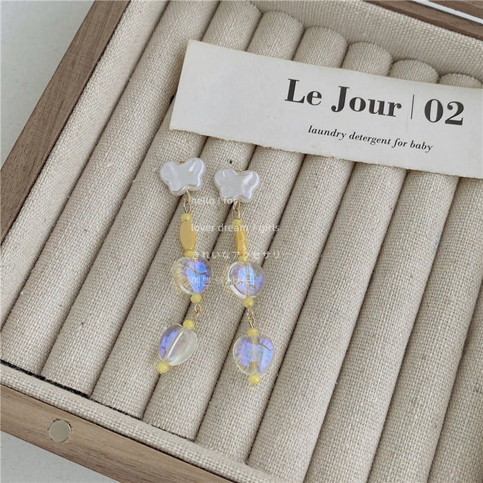 Wholesale Colorful Beaded Glow Heart Earrings JDC-ES-Lfm025