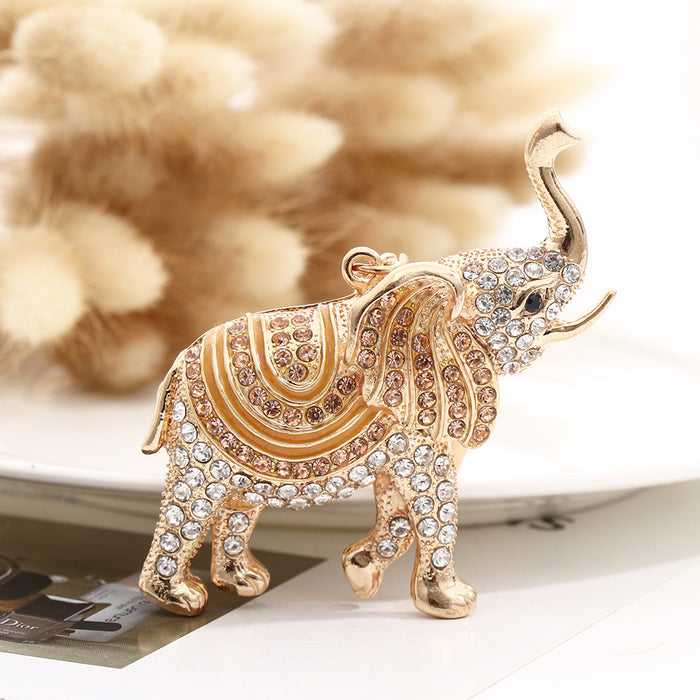 Wholesale Cute Elephant Keychain Metal Creative Cartoon MOQ≥2 JDC-KC-DeK003