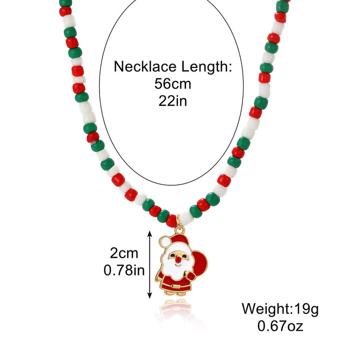 Collares al por mayor Rice Beads Joya de joyería de cerámica suave de Navidad MOQ≥2 JDC-Ne-Many011
