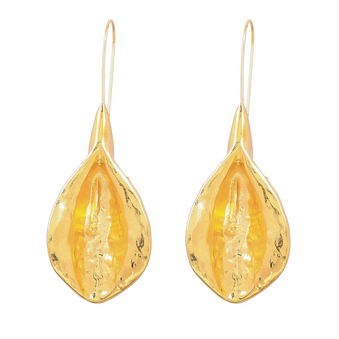 Jewelry WholesaleWholesale yellow alloy leaf earrings. JDC-ES-JL930 Earrings 氿乐 %variant_option1% %variant_option2% %variant_option3%  Factory Price JoyasDeChina Joyas De China
