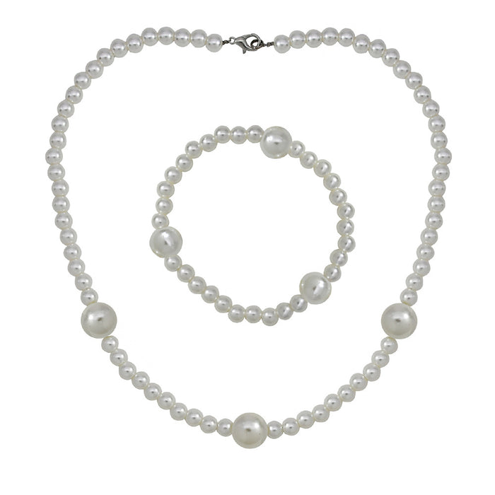 Wholesale Necklace Pearl Pearl Stretch Bracelet Set JDC-NE-YouF023