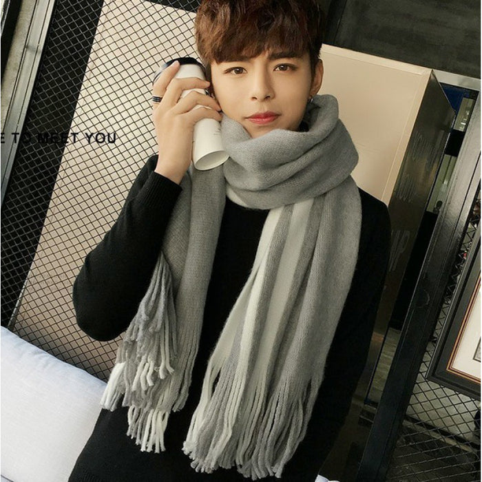 Wholesale Scarf Imitation Cashmere Solid Color Dual-purpose Thickened Thermal Shawl JDC-SF-Randai005