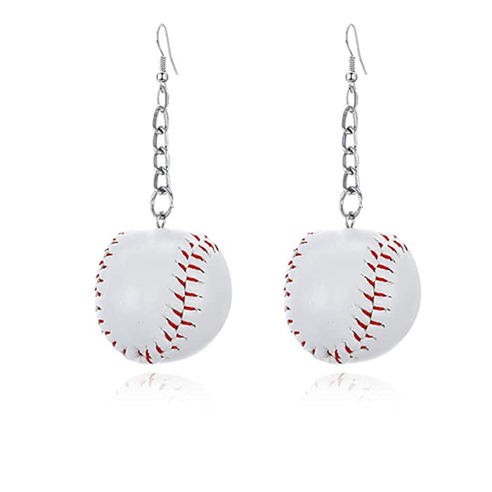 Wholesale Earrings Sports Baseball Asymmetric MOQ≥2 JDC-ES-DYCh003