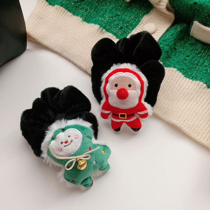 Wholesale Hair Scrunchies Plush Santa Christmas Cute Cartoon 3D JDC-HS-JuX001