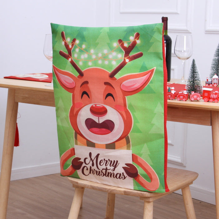 Tapa de silla de Navidad decorativa al por mayor Cartoon MOQ≥2 JDC-DCN-QIAOOC004