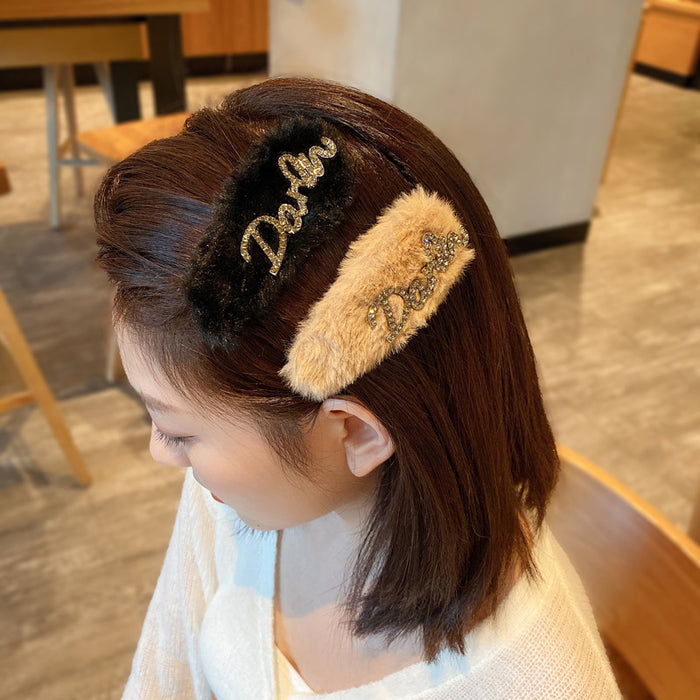 Wholesale Hair Clips plush rhinestone large JDC-HC-YIMEI001
