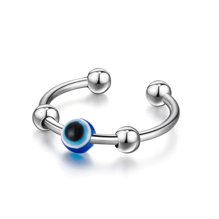 Wholesale Decompression Demon Eye Rotating Stainless Steel Ring JDC-RS-TS096