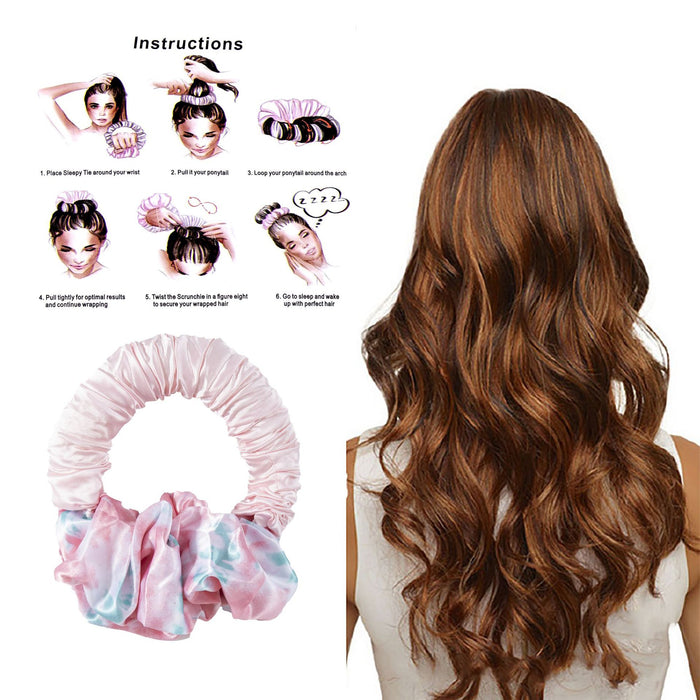 Wholesale Hair Scrunchies Silk Hair Clipper Lazy Sleep No Heat Curling Iron MOQ≥2 JDC-HS-RuiL001