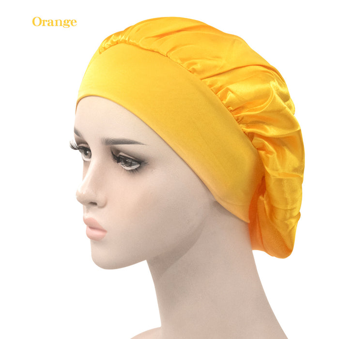 Wholesale Solid Color Wide Brim Stretch Night Cap Hair Care Beauty Shower Cap JDC-FH-MuSi001