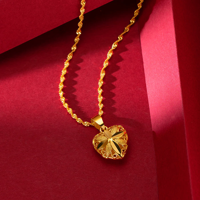 Wholesale Necklace Brass Gold Plated Heart MOQ≥2 JDC-NE-NiYou001