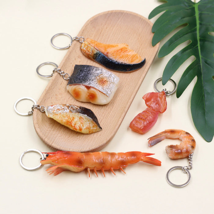 Wholesale Keychains PVC Fun Fake Food Seafood JDC-KC-WDF002