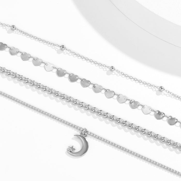 Wholesale Love Sequins Multilayer Beads Set Anklet JDC-AS-MYu002