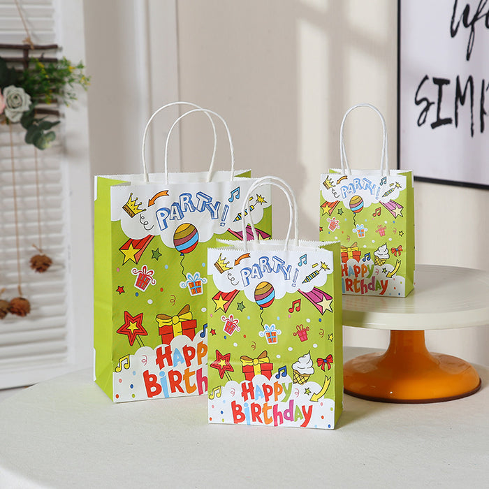 Bolsas de regalo al por mayor Bolsas de comida de papel Kraft dibujos animados festivos de fiesta JDC-GB-Ganrui004