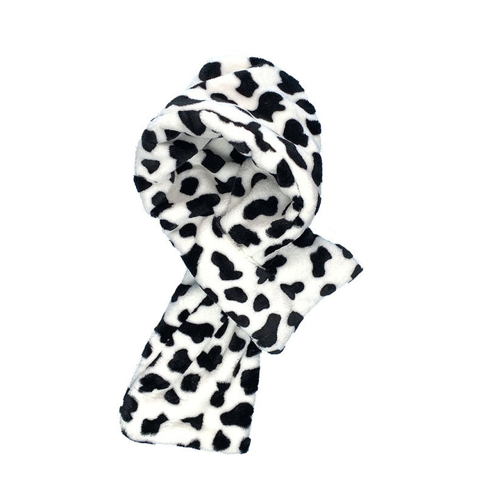 Wholesale Scarf Plush Winter Thickened Warm Cow Spotted JDC-SF-Liangm001
