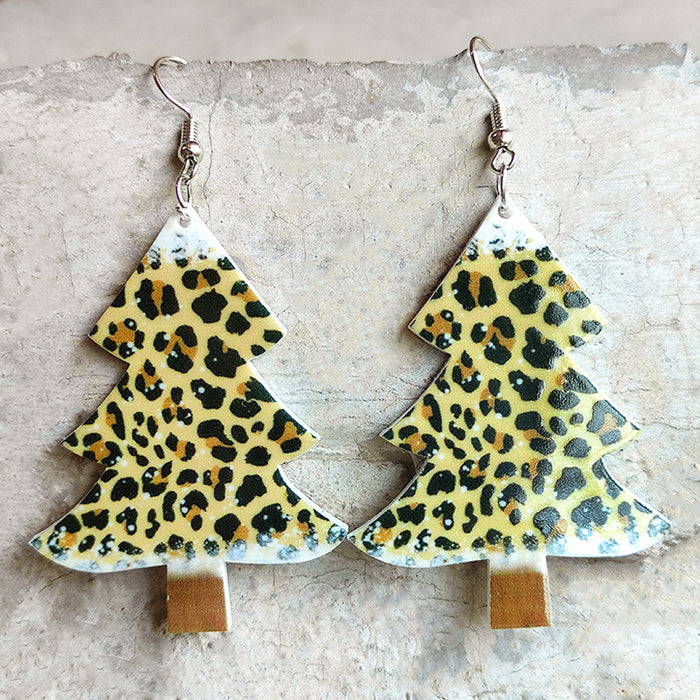 Wholesale Earrings Acrylic Christmas Tree Lights Bright Oil 2pcs JDC-ES-Heyi035