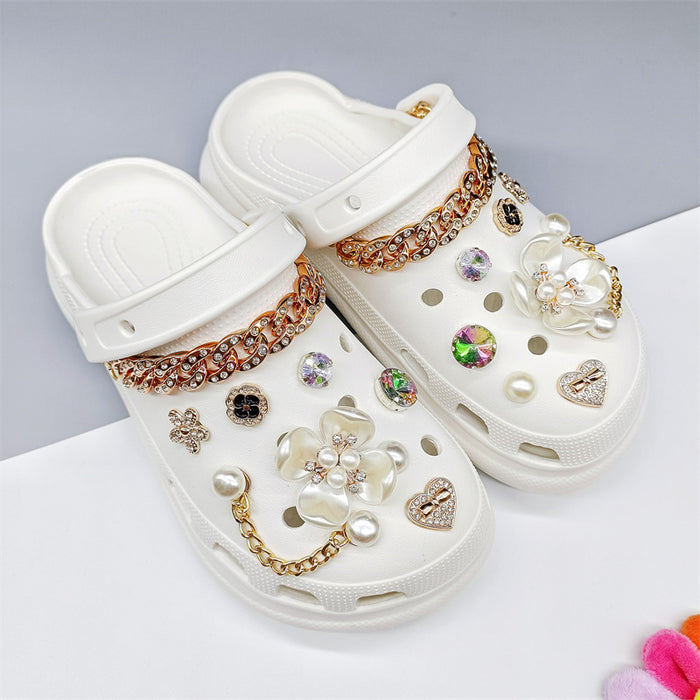 Wholesale Croc Charms accessories diy shoe buckle pearl JDC-CCS-KMD001