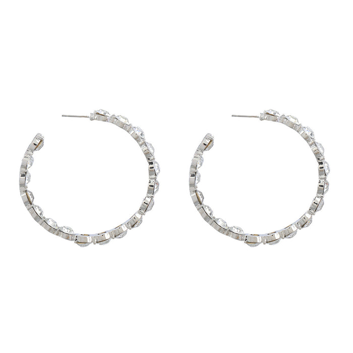 Wholesale Earrings Alloy Rhinestone Earrings Round JDC-ES-JL1042